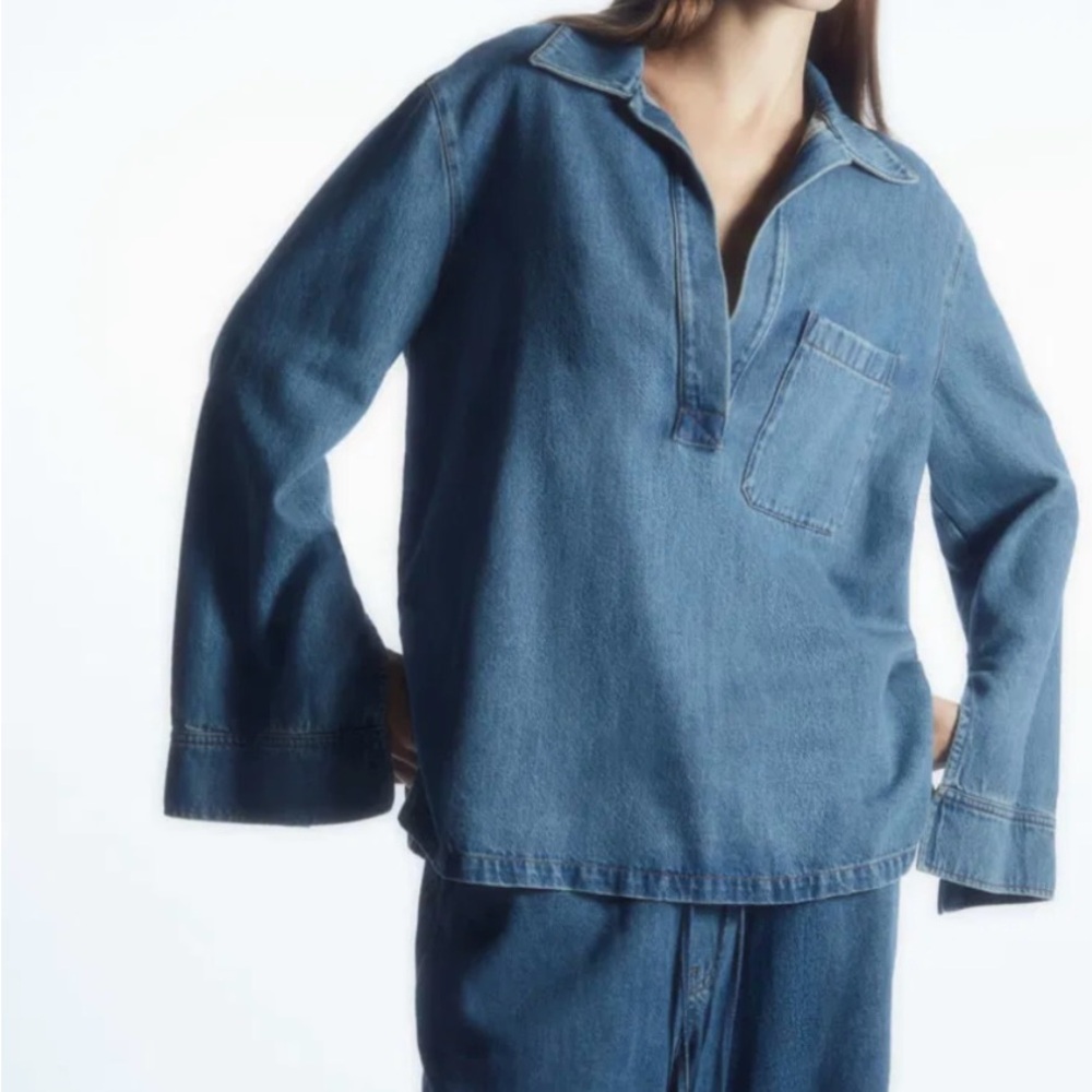 COS V-Neck Denim Top - Never Worn (Matching Pants Available) - Picture 7 of 10